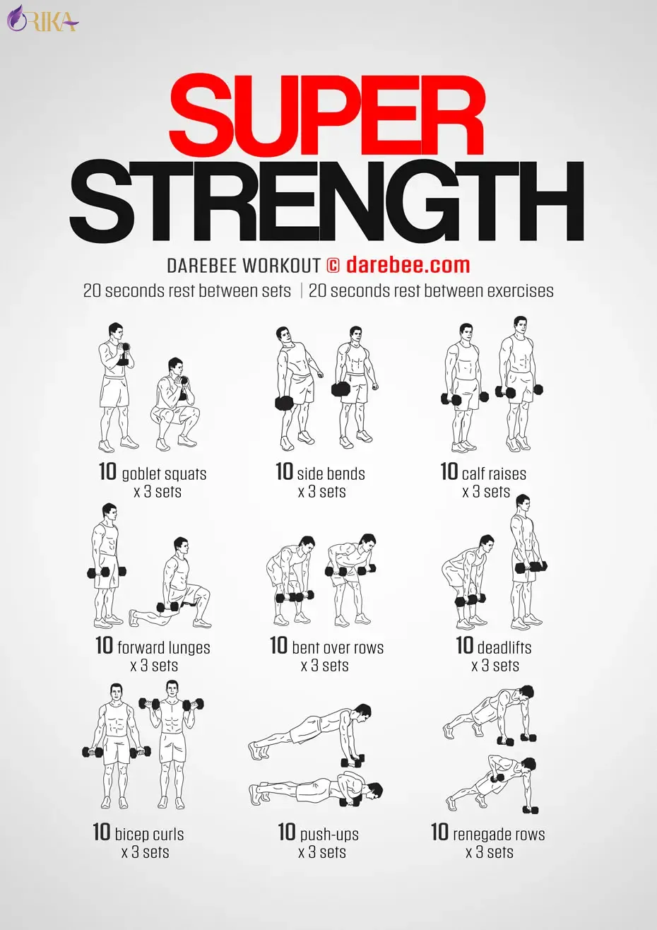 تمرینات قدرتی با وزنه: این تمرینات به شما کمک می کند تا عضلات خود را تقویت کرده و به تناسب اندام عضلانی برسید.