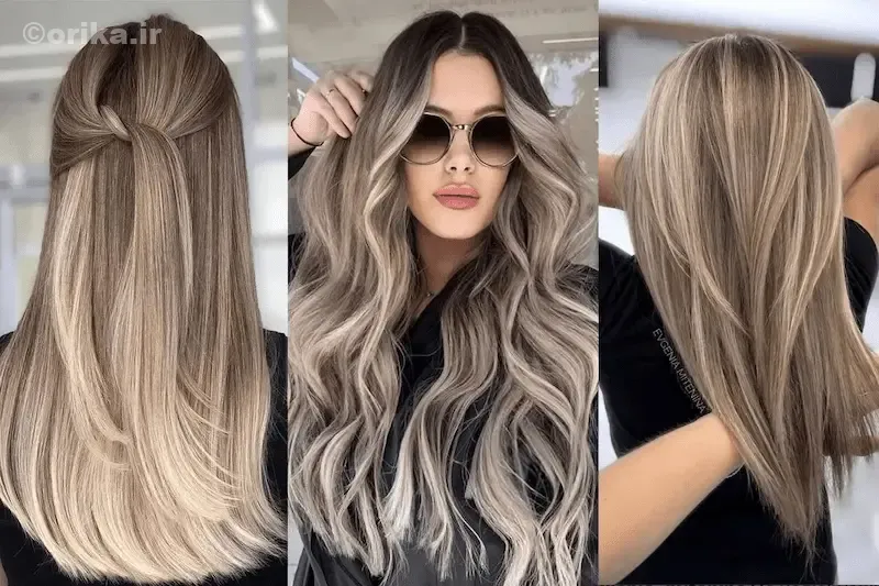 رنگ مش استخوانی با زمینه قهوه‌ای