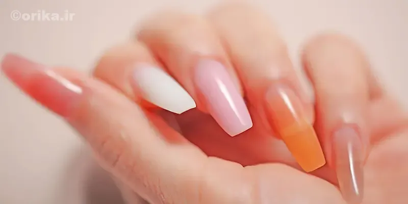 کاشت ناخن هلویی/شیشه‌ای/پلی ژل