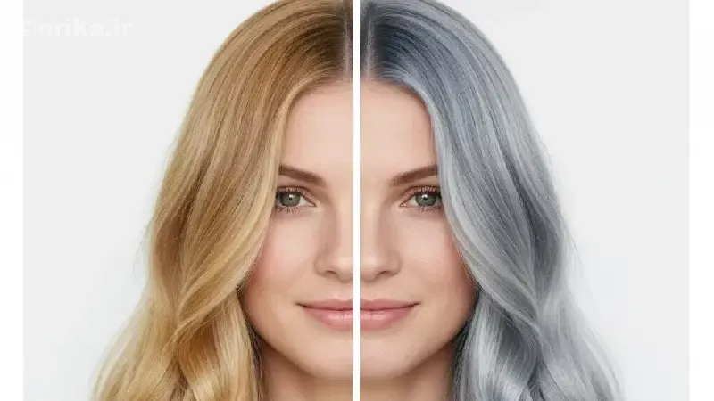 رنگ فولادی روی موهای حناخورده یا رنگ قبلی