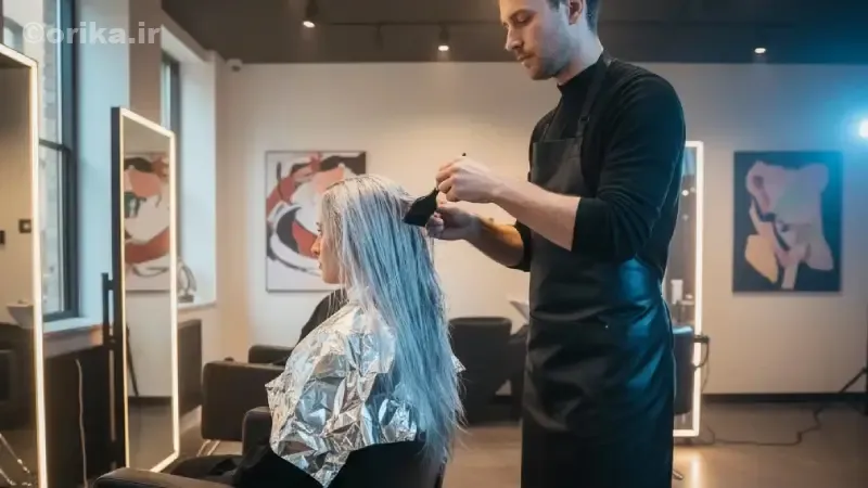 رنگ مو فولادی بدون دکلره