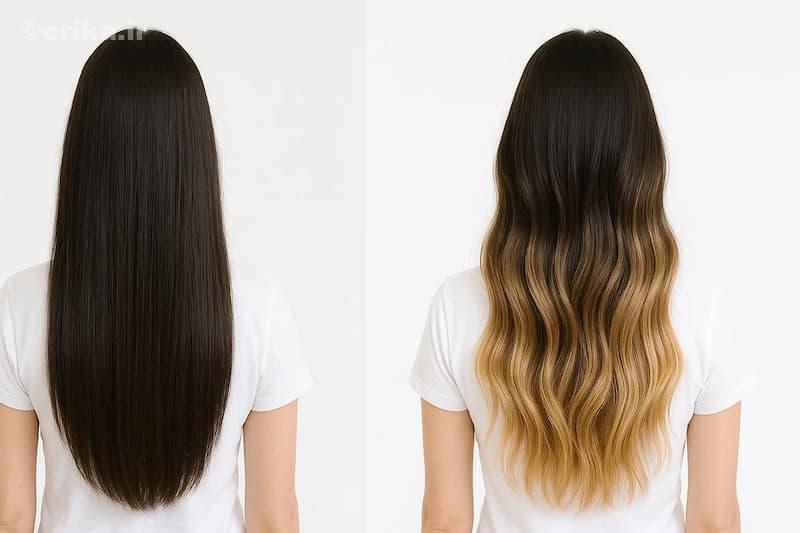 ریشه‌گیری و ترمیم مو در مدل‌های دو رنگ